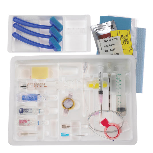 Continuous Epidural Tray, 17G x 3½" Tuohy Needle, 20G Soft Tip Catheter with Closed Tip, 5cc Luer Slip Glass LOR Syringe & Drugs , 10/cs (Rx) (Item is Non-Returnable) (Continental US+HI Only, Excluding IN and ND)