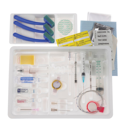 Continuous Epidural Tray, 17G x 3½" Winged Tuohy Needle & 19G Springwood Open Tip Catheter , 10/cs (Rx) (Item is Non-Returnable) (Continental US+HI Only, Excluding IN and ND)