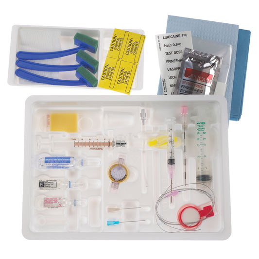 Continuous Epidural Tray, 18G x 3½" Tuohy Needle, 20G Closed Tip Catheter & 10cc Luer Lock Glass Syringe , 10/cs (Rx) (Item is Non-Returnable) (Continental US+HI Only, Excluding IN and ND)