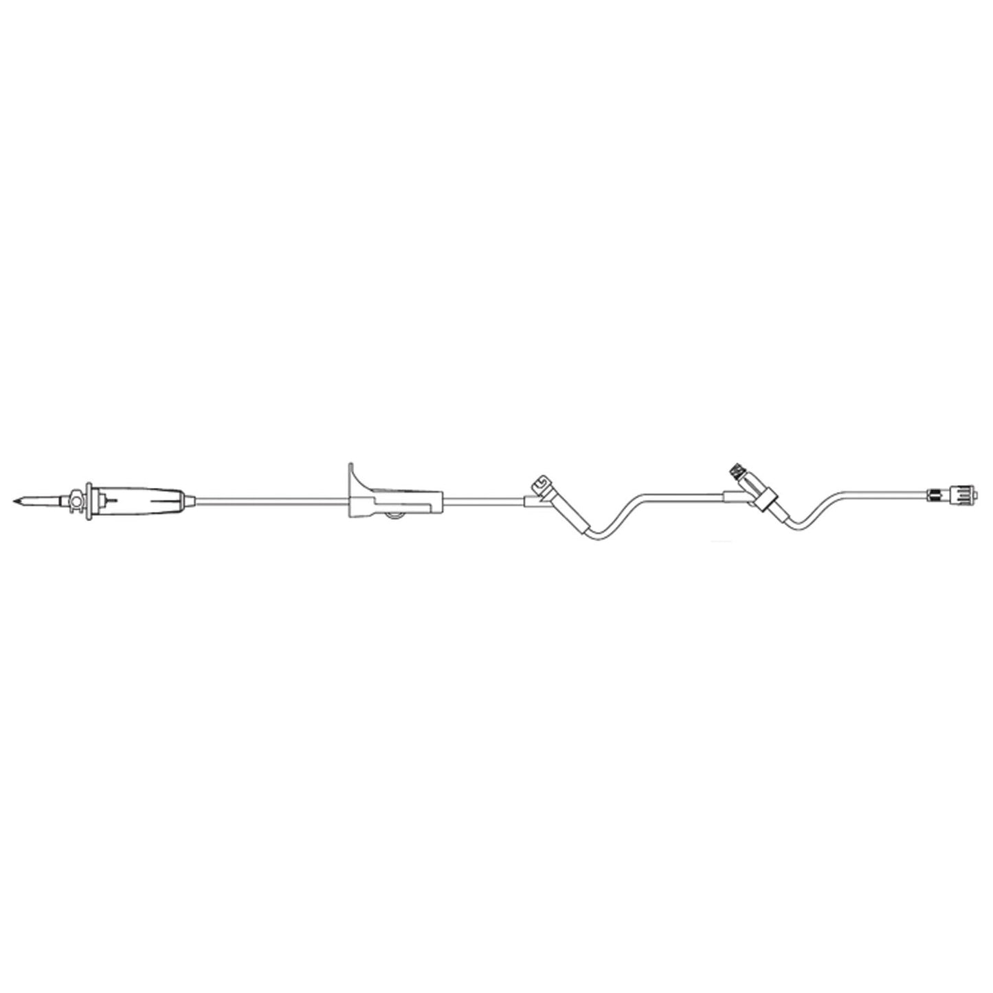 Emergency Medical Services Set, Universal Spike, Roller Clamp, SAFELINE Injection Site 8" Above Distal End, 50/cs (Rx) (Continental US+HI Only)