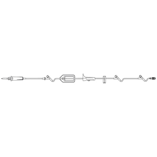 Filtered Admin Set, 0.2 Micron Filter, 3 Injection Sites, Backcheck Valve & SPIN-LOCK Connector, DEHP-Free, 20mL Priming Volume, 83"L, 15 Drops/mL, 50/cs (Rx) (Continental US+HI Only)