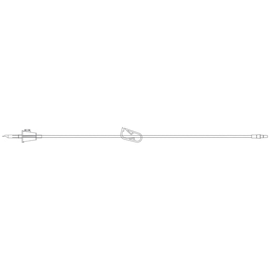 Fluid Transfer Set, Universal Proximal Spike, Wide Bore Tubing, On/ Off Clamp, Distal Non-Vented Spike, 30"L, 50/cs (Rx) (Item is Non-Returnable) (Continental US+HI Only, Excluding IN and ND)