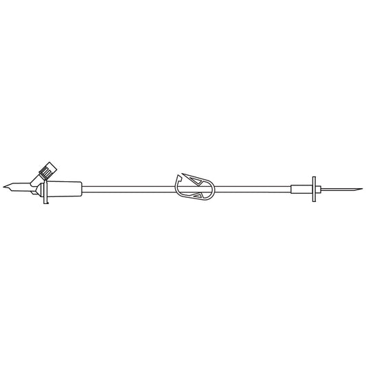 Fluid Transfer Set, Vented Spike, Gripping Flange, Large Bore Tubing, Plastic On/ Off Clamp, 17G Needle, Used For Direct Transfer of Fluids Between Large Volume Parenteral, 23"L, 50/cs (FT1000) (Rx) (Continental US+HI Only)
