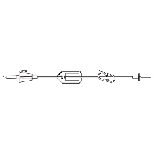 Fluid Transfer Set, Built-In 5µ Supor® Filter, Vented Spike, Gripping Flange, Large Bore Tubing 25", On/ Off Clamp, Distal 17G Needle , 25"L, DEHP & Latex Free , 50/cs (LF) (Rx) (Continental US+HI Only)