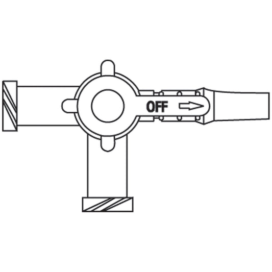 Discofix® Three-Way Stopcock, 2 Female Luer Lock Ports & Male Luer Slip Adapter, Port Covers, Lipid Resistant, DEHP, Latex Free , 100/cs (LF) (Rx) (Item is Non-Returnable) (Continental US+HI Only, Excluding IN and ND)