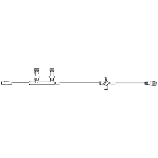 Extension Set, 2 Normally Closed Dual Manifold & 4-Way Stopcock, SPIN-LOCK Connector, 7.8mL Priming Volume, 42"L, 50/cs (Rx) (Continental US+HI Only)