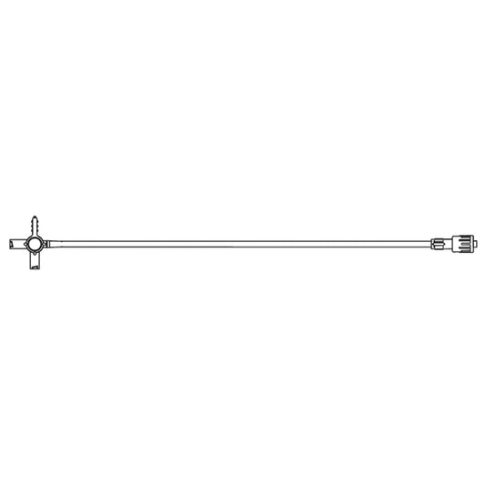 Extension Set, High-Flow, 4-Way, 2 Female Luer Lock Ports, 33" Extension Tubing, SPIN-LOCK® Adapter, Port Covers, 5.9mL Priming Volume, DEHP & Latex Free , 50/cs (LF) (Rx) (Continental US+HI Only)