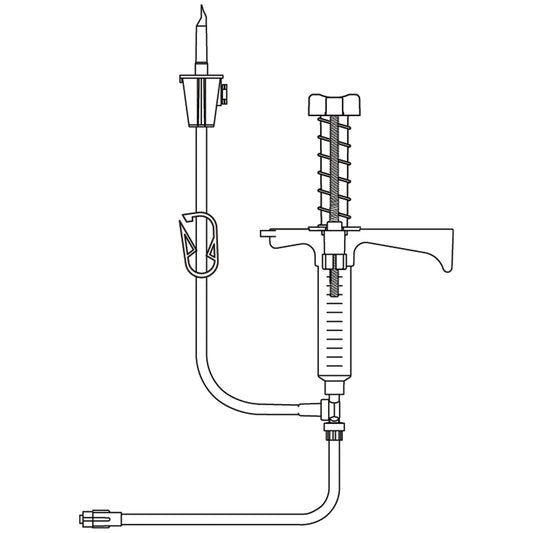 Fluid Dispensing System, 10cc Luer Lock Syringe, Adjustable Automatic Spring Return, 41" Vented Transfer Set, Dual Check Valve, 40" Extension Set with Distal Luer Lock Connector, DEHP & Latex Free , 10/cs (LF) (Rx) (Continental US+HI Only)