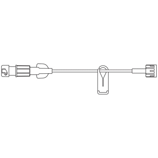 Extension Set, SAFELINE Injection Site, Microbore Tubing, Removable Slide Clamp, Male Luer Lock, 0.42mL Priming Volume, 7"L, Latex Free , 50/cs (LF) (Rx) (Item is Non-Returnable) (Continental US+HI Only, Excluding IN and ND)
