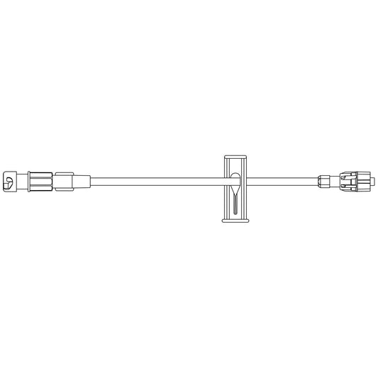 Extension Set, SAFELINE Injection Site, Smallbore Kink-Resistant Tubing, Slide Clamp, SPIN-LOCK Connector, 0.63mL Priming Volume, 7"L, Latex Free , 50/cs (LF) (Rx) (Continental US+HI Only)