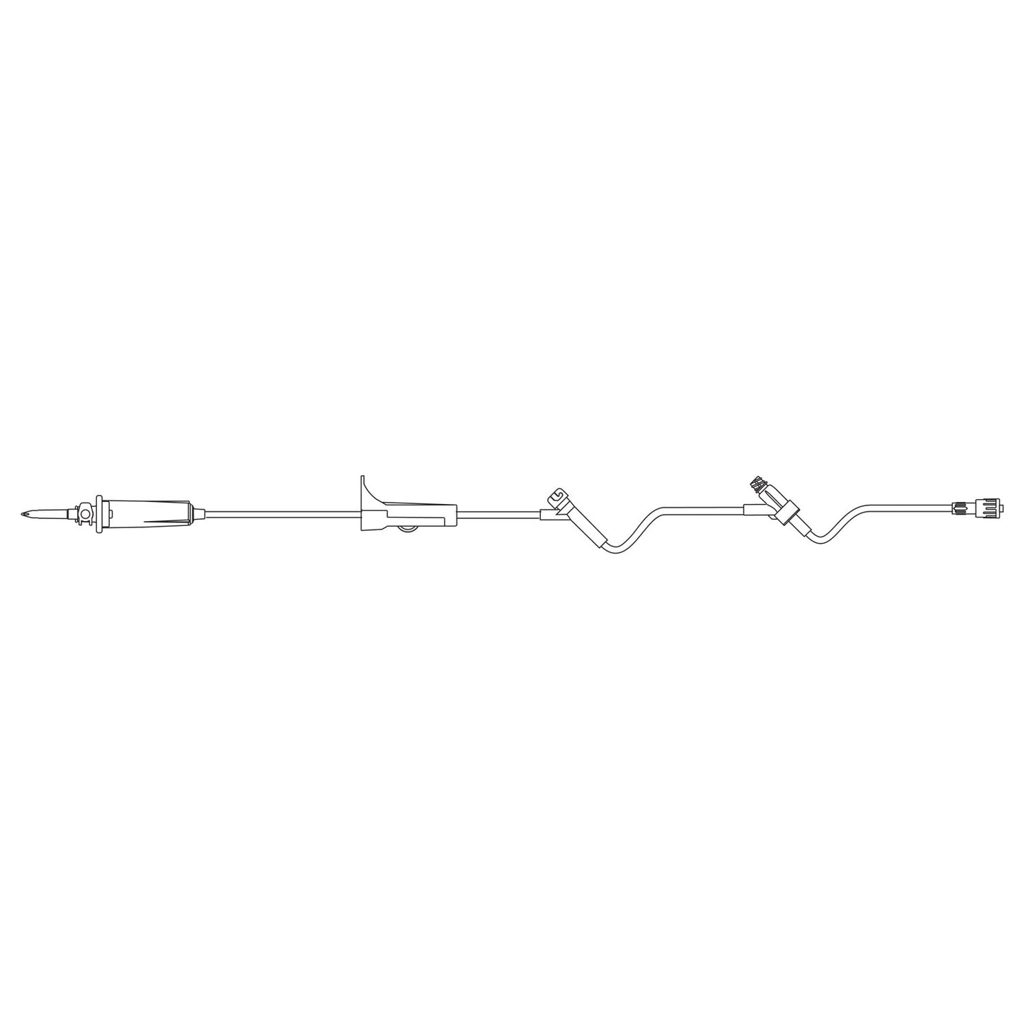 Emergency Medical Services Set, Universal Spike, Roller Clamp, SAFELINE Injection Site 8", ULTRASITE Injection Site 3", SPIN-LOCK Connector, DEHP-Free, Latex Free , 15mL Priming Volume, 86"L, 15 drops/mL, 50/cs (Continental US+HI Only (LF) (56 cs/plt) (Rx