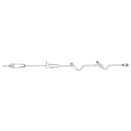 Emergency Medical Services Set, Universal Spike, Roller Clamp, SAFELINE Injection Site 8", ULTRASITE Injection Site 3", SPIN-LOCK Connector, DEHP-Free, Latex Free , 15mL Priming Volume, 86"L, 15 drops/mL, 50/cs (Continental US+HI Only (LF) (56 cs/plt) (Rx