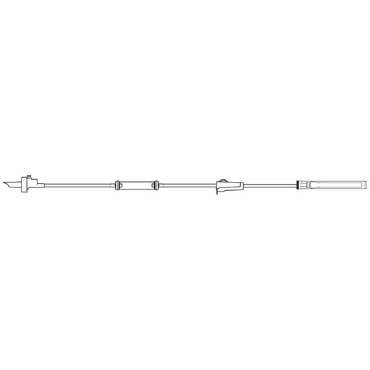 Continuous Overhead Irrigation Set, Non-Vented Spike, 0.188" ID Tubing, Drip Chamber, Roller Clamp, 4½" Distal Connector, 82"L, Latex Free , 20/cs (LF) (Rx) (Item is Non-Returnable) (Continental US+HI Only, Excluding IN and ND)