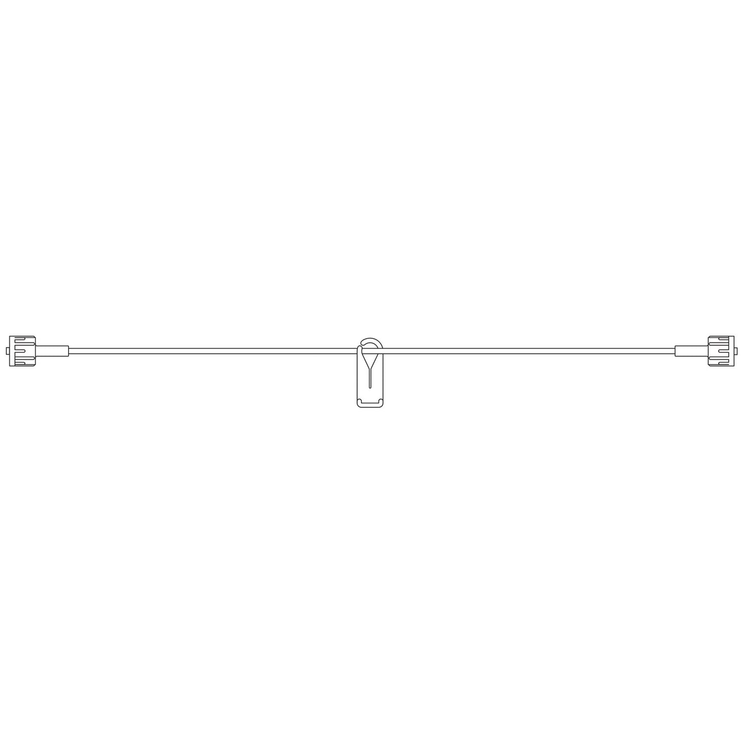 Extension Set, Male Luer Locks at Each End & 1 Slide Clamp, 1.3mL Priming Volume, 63"L, Latex Free , 50/cs (LF) (Rx) (Continental US+HI Only)