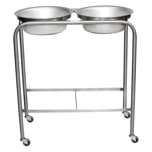 Snyder Double Basin Solution Stand w/Basin, H-Brace