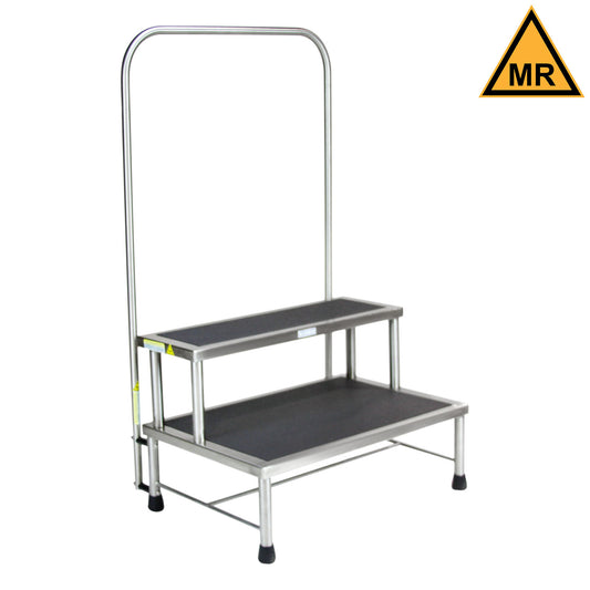 Donnelly Foot Stool, 24"W x 16"H x 16"D, Handrail, MRI Safe