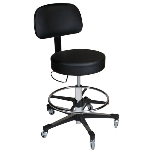 Deluxe Pneumatic Exam Stool, Height Adjustable , Black, Leg, Aluminum Base (22" - 29") (5)