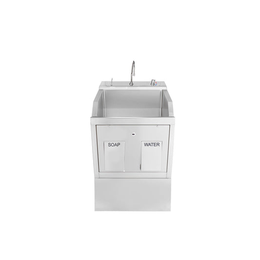 Lodi Scrub Sink, Place, Pedestal Mounted, Knee Action Control, Soap Dispenser, Infrared Water Control (1)