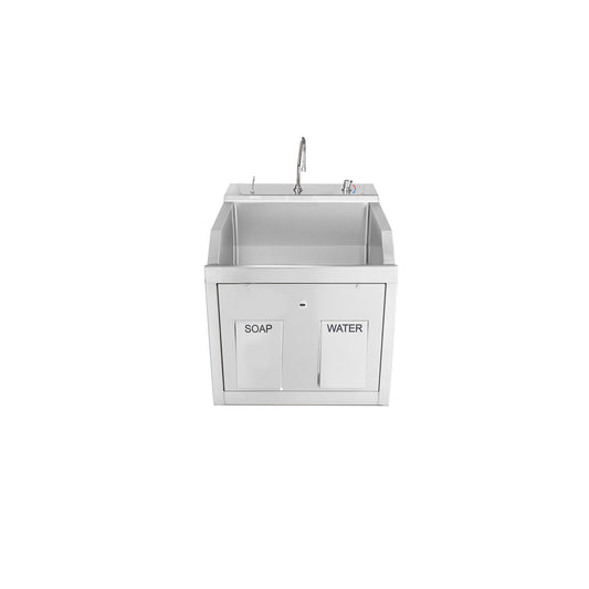 Lodi Scrub Sink, Place, Wall Mounted, Knee Action Control, Soap Dispenser, Infrared Water Control (1)