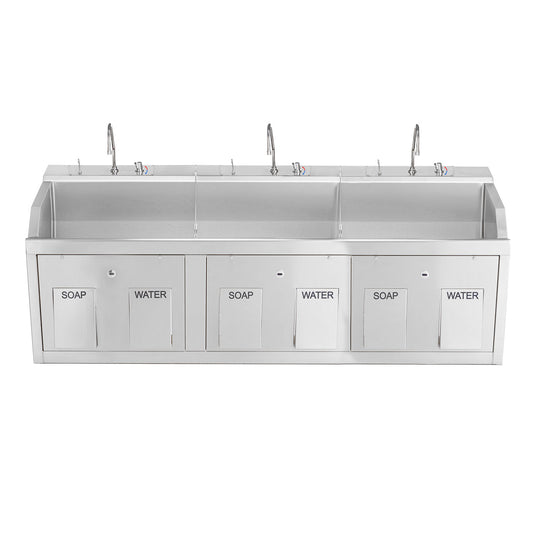 Lodi Scrub Sink, Place, Wall Mounted, Knee Action Control, Soap Dispenser, Infrared Water Control (3)