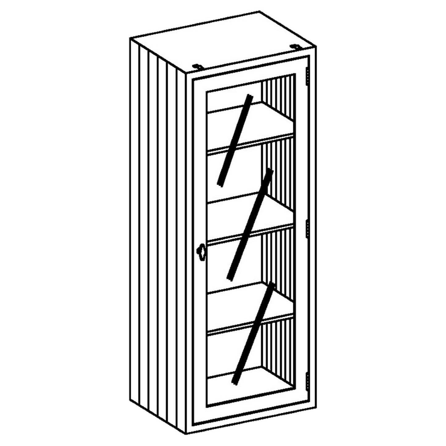Equipment and Supplies Cabinet 24 1/8"W x 60"H x 18"D Supplies Cabinet, Right Glass Door, Stainless Steel Adjustable Shelves (3)