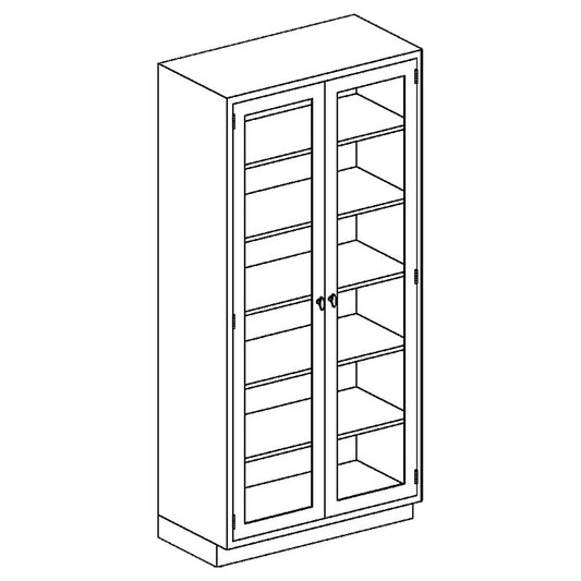 High Cabinet 35"W x 84"H x 18"D, Stainless Steel Adjustable Shelves, Hinge Glass Door (5) (1)