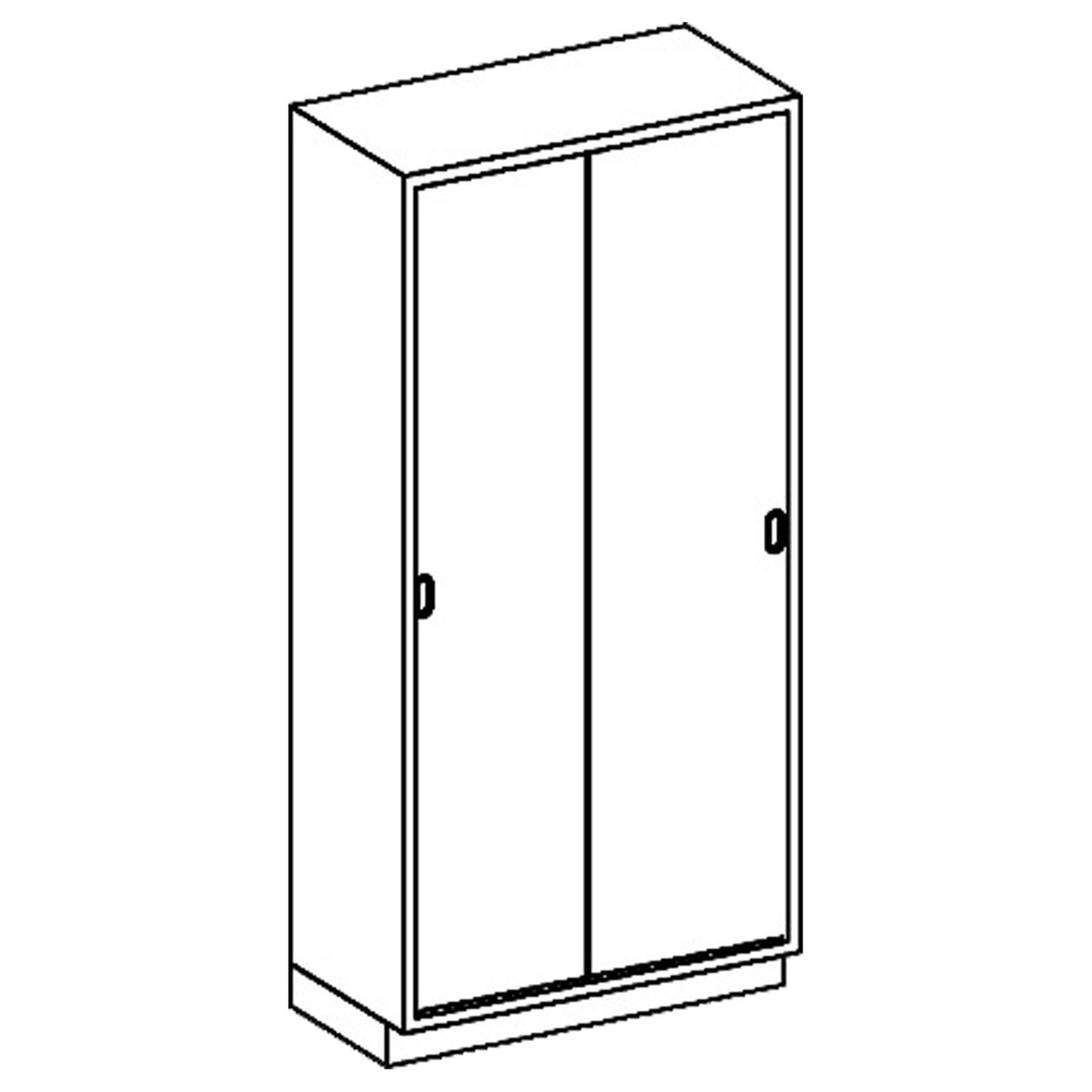 High Cabinet 35"W x 84"H x 18"D, Stainless Steel Adjustable Shelves, Sliding Solid Doors (5)