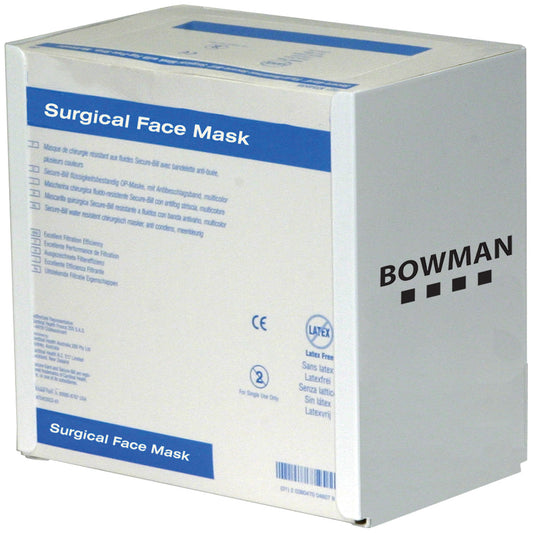 Face Mask Dispenser, Tie Style, Holds One Box of Tie Style Face Masks, Keyholes For Wall Mounting, White Powder Coated Steel, 7 7/8"W x 7 11/16"H x 5"D (Made in USA)