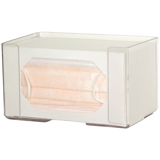 Face Mask Dispenser, Earloop Style, Holds One Box of Earloop Style Face Masks, Two Sets of Keyholes For Dual Position Wall Mounting, Clear PETG Plastic, 7 11/16"W x 4 3/8"H x 4 1/8"D (Made in USA)