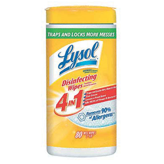 Disinfecting Wipes, Citrus Scent, 80/bx, 6 bx/cs ($1250 Minimum Order Mix & Match with Prepaid Freight to Remain at $1250) (Freight Added to Any Order Outside of Bunzl's Delivery Area)