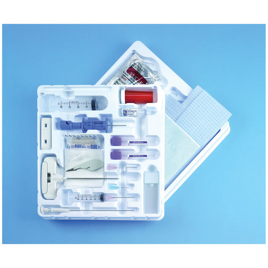 Bone Marrow Biopsy Tray, Sterile, Includes: 11G x 4" J-Style Needle, 1-15G Aspiration Needle, I-Style Aspiration Needle, 1 Luer Lock Adapter, 2 Specimen Tubes, 10 Microscope Slides, 1 Amber Specimen Vial, 1 Stirring Rod, 5 Gauze Pads & 1 ID Label, 10/cs (