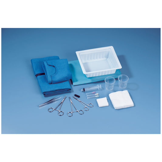 ER Laceration Tray Same as #749 Except Having Cloth Fenestrated Drape & Cloth Towels , Sterile, 20/cs (1) (2) (instead of the polylined drape & absorbent towel)