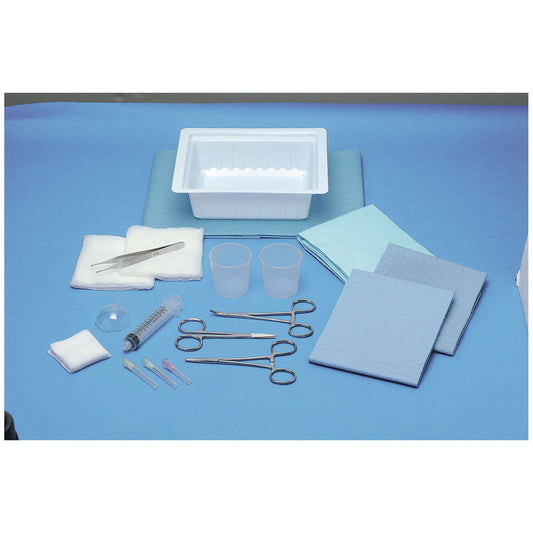 ER Laceration Tray, Irrigation Splash Guard, Sterile, 20/cs