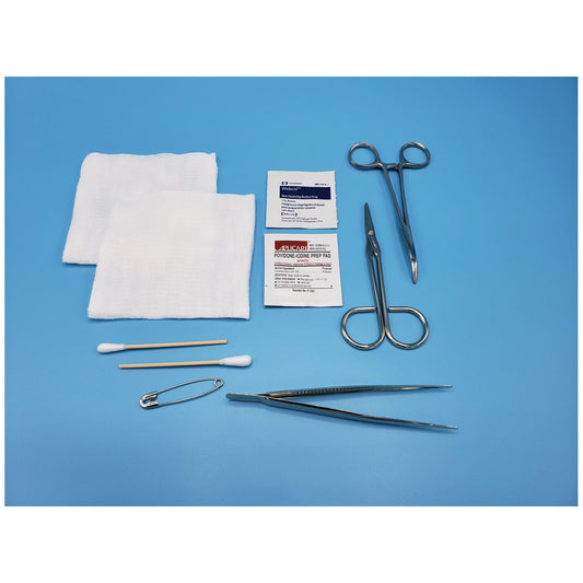 General Purpose Tray, Mosquito Hemostat & Fine Point Scissors, Sterile, 20/cs (curved)