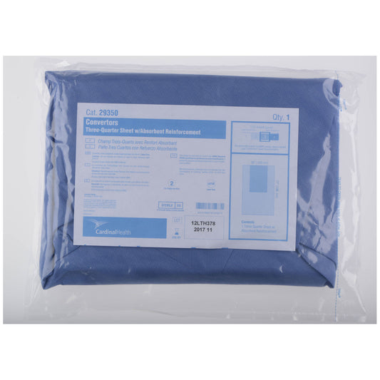 Drape Sheet, Fan-Folded, Three-Quarter, 56 x 77 with 25 x 42 Absorbent Reinforcement, 20/cs