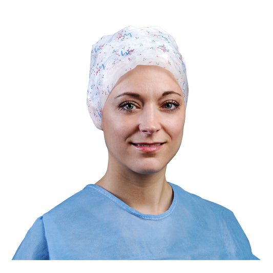 Designer Nurse' s Cap, Large, 25, Celebration Print, 100/bx, 6 bx/cs