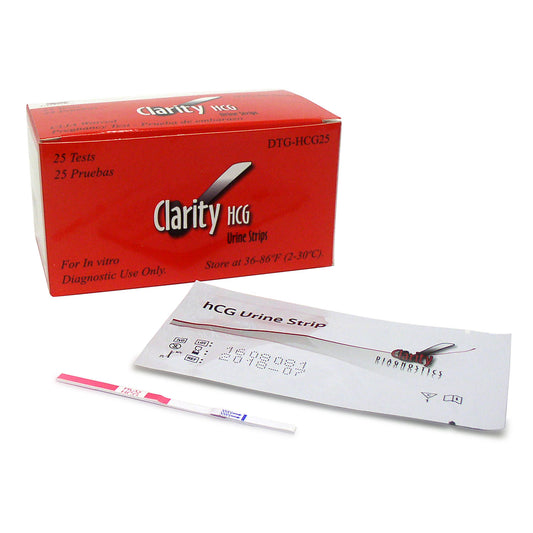 Clarity HCG Test Strips, CLIA Waived, 25/bx