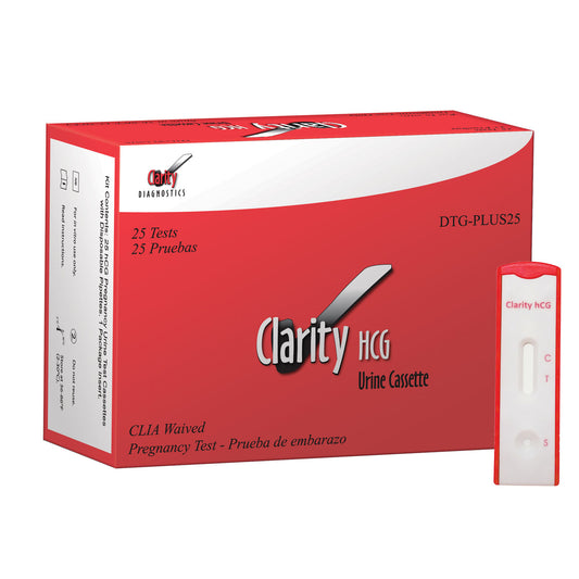 Clarity HCG Test Cassettes, CLIA Waived, 25/bx