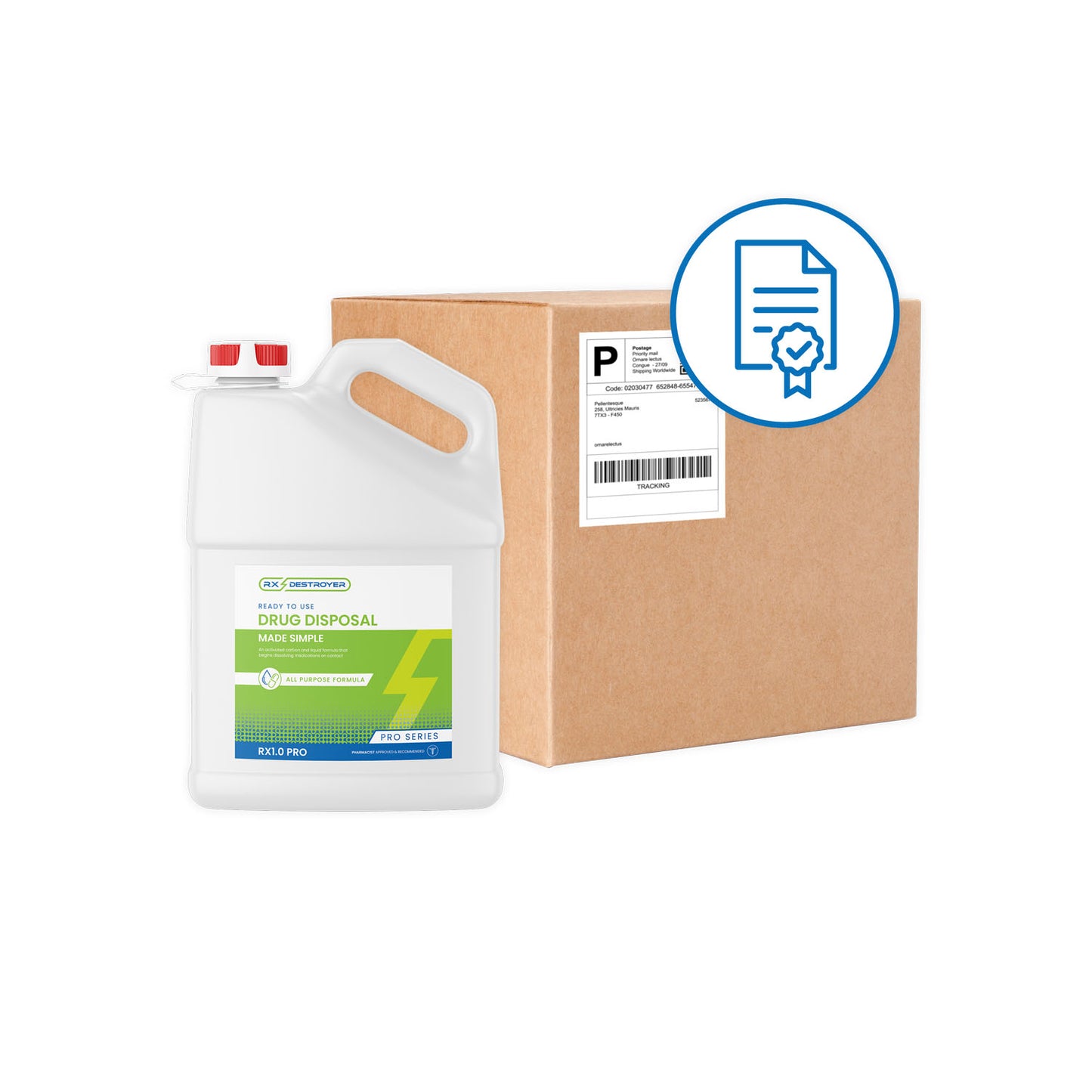 Rx Destroyer™ Pro Series, All-Purpose, 1 Gallon Bottle, Tethered Cap & View Guage, 4 btl/cs