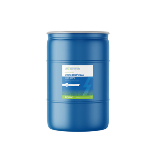 Rx Destroyer™ Liquid Meds Only Formula with Hardener Packets, 30 Gallon Drum