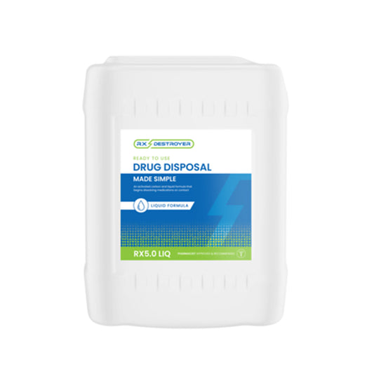 Rx Destroyer™ Liquid Meds Only Formula with Hardener Packets, 5 Gallon Bottle