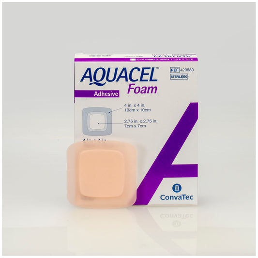 Foam Dressing, Adhesive, Square, 4" x 4", 10/bx