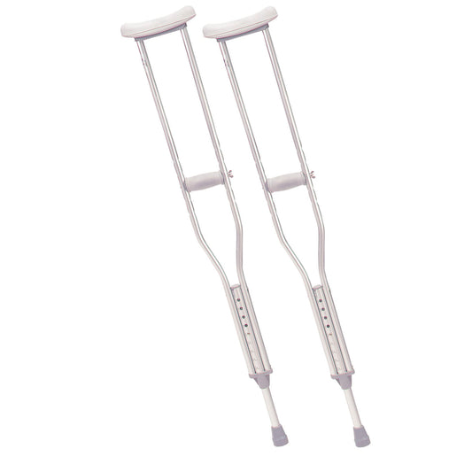 Crutch, Adult, Aluminum, Height 53", Height 45", Patient Height 5 ft 2" to 5 ft 10", 8pr/cs (Highest Setting, Armrest to Floor) (Lowest setting Armrest to Floor) (Surcharge May Apply)