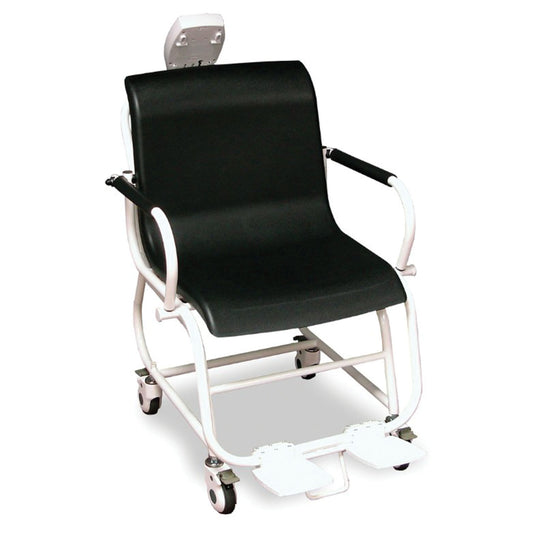 Digital Chair Scale, Capacity 550 lb x 0.2 lb , 1" Tall LCD Display & Controls, EMR Ready, BMI Calculator Function, Flip-Up Armrest, Hinged Footrests, USB & RS-232 Output, 6-AA Batteries , Power Coated Steel, Heavy Duty ABS Pl (250kg x 0.1kg) (Not Include