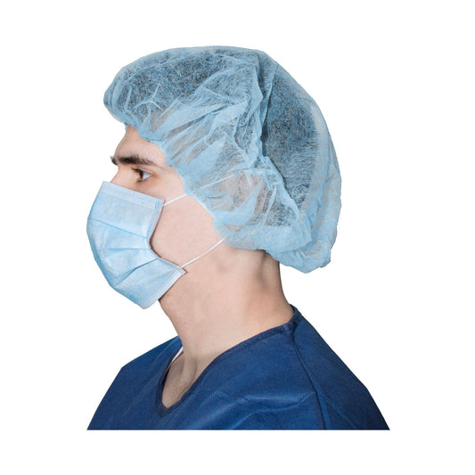 Bouffant Cap, 21", Blue, 100/bx, 5 bx/cs