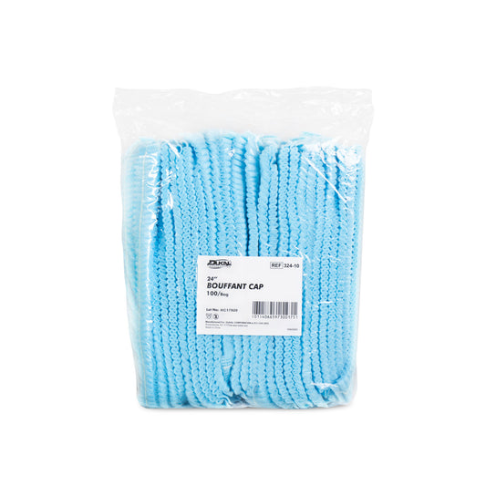 Bouffant Cap, 24", Accordian, 100/bg, 10 bg/cs (50 cs/plt)