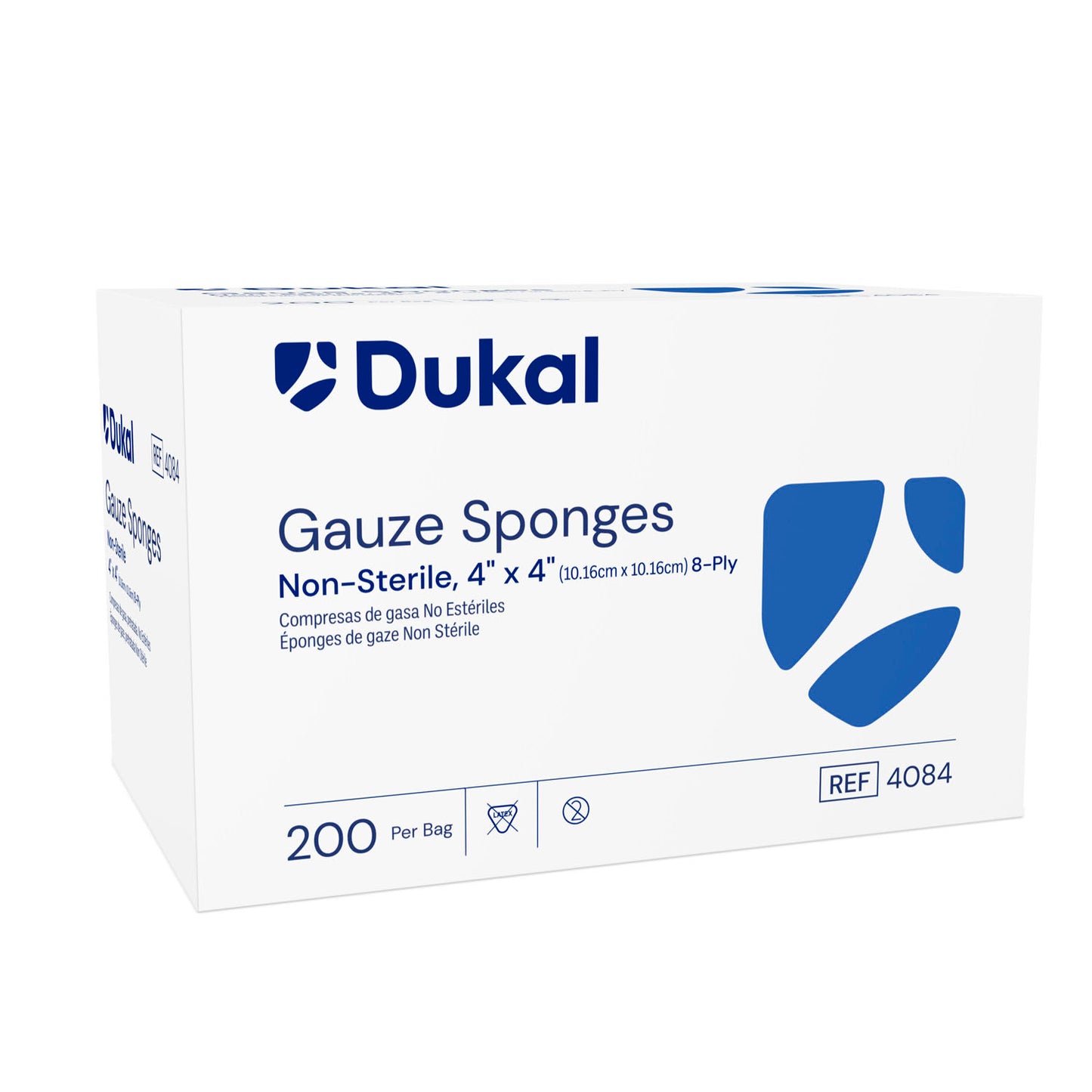 Gauze Sponge, 4" x 4", Non-Sterile, 8-Ply, 200/bg, 20 bg/cs (42 cs/plt)