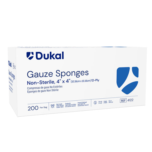 Gauze Sponge, 4" x 4", Non-Sterile, 12-Ply, 200/bg, 10 bg/cs (50 cs/plt)
