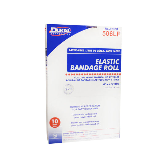 Elastic Bandage Roll, 6" x 4.5yd, Non-Sterile, Latex Free , 10/bx, 5 bx/cs (LF)
