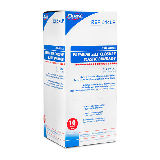 Elastic Bandage with Self Closure, 4" x 5yd, Non-Sterile, Latex Free , 10/bx, 5 bx/cs (LF)